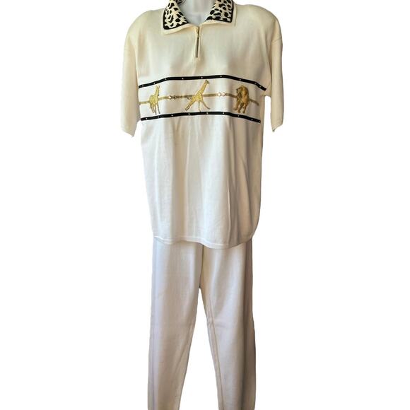 Vtg 2piece White Zebra Set - Picture 5 of 7